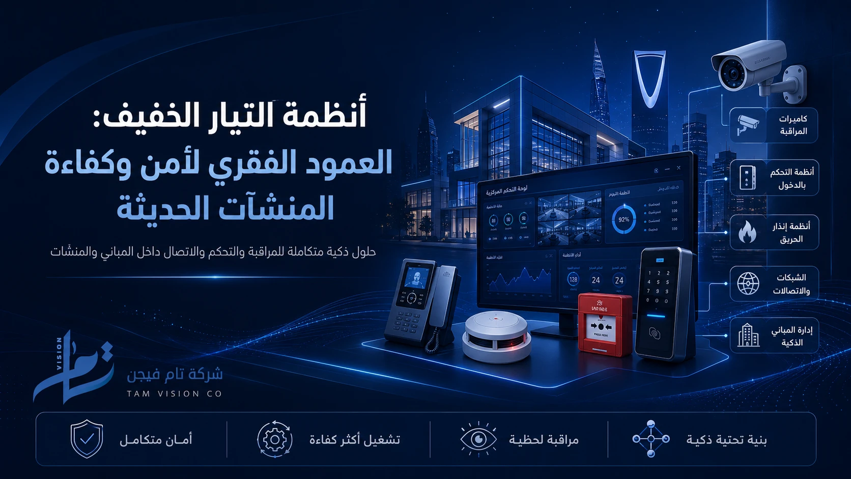 أنظمة التيار الخفيف: العمود الفقري لأمن وكفاءة المنشآت الحديثة
